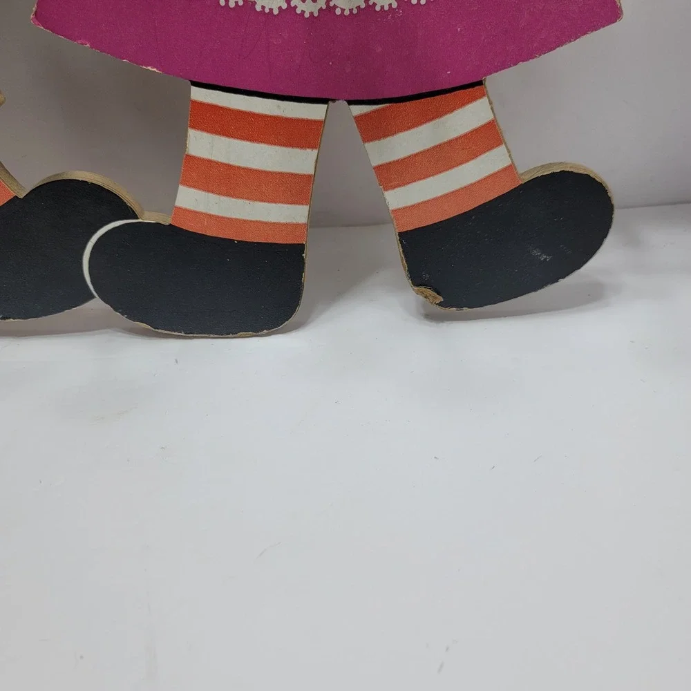 Vintage 1972 Raggedy Ann and Andy Wood Wall Coat Rack 5 Pegs Bobbs-Merrill Co